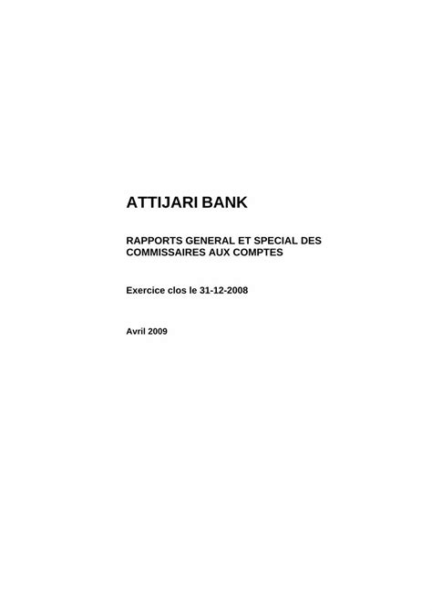 PDF Rapport général et spécial ATTIJARI 31 12 08 V2 de la terre