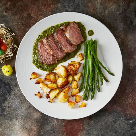 Lamb Rump Roasted Crushed Potatoes Mint Salsa Verde Recipe Gousto