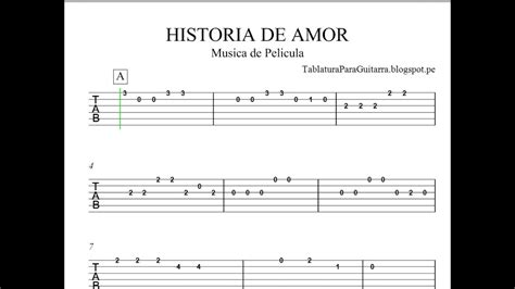 Historia De Amor Love Story Tablatura Para Guitarra Youtube