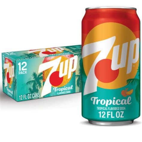 7UP Tropical Caffeine Free Lemon Lime Mango Peach Soda Cans 12 Pk 12