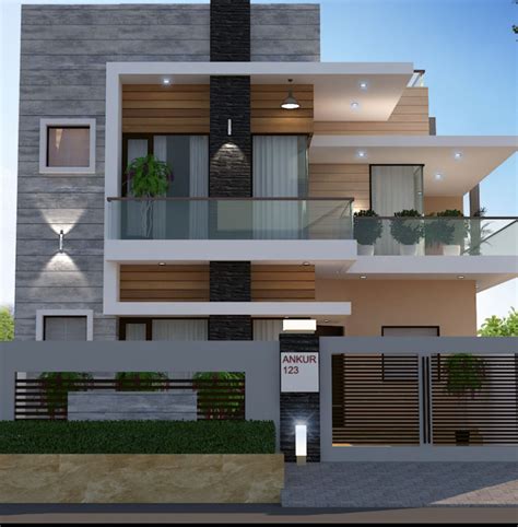 Pin By Umesh Wadhwa On Elevation Tile Modern House Exterior Modern