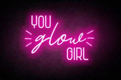 You Glow Girl Neon Signyou Glow Girl Neon Lightneon Sign Bedroom Pink