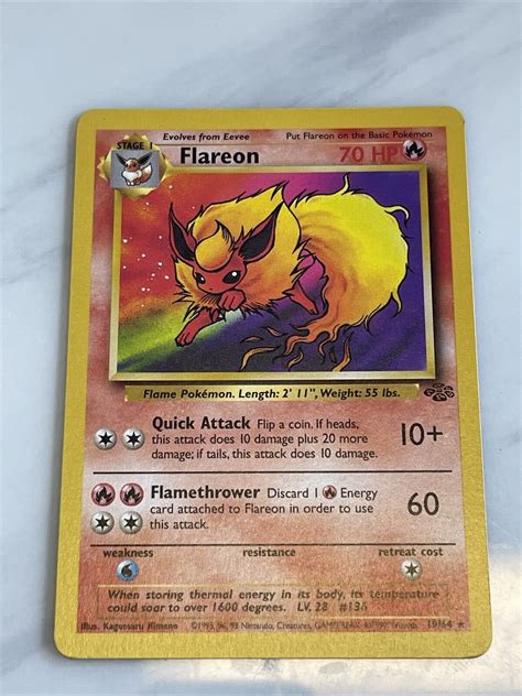 Mavin Pokémon Tcg Flareon Jungle 1964 Regular Unlimited Rare