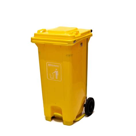 Jual Krisbow 120 Ltr Tempat Sampah Plastik Pedal Outdoor Kuning Terbaik