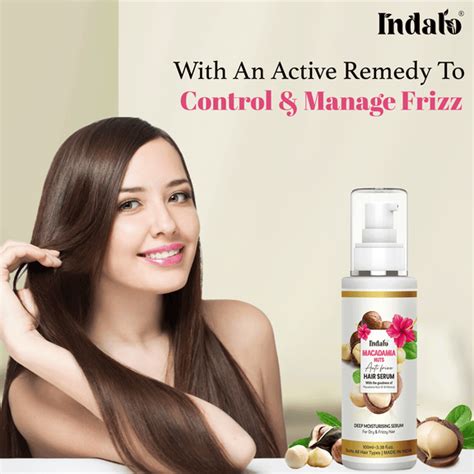 Indalo Macadamia Nut Oil Anti Frizz Hair Serum For Dry Frizzy Hair