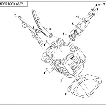 Diagram 2021 CFMoto CFORCE 600 CF600AU 3S CYLINDER BODY ASSY E02 3