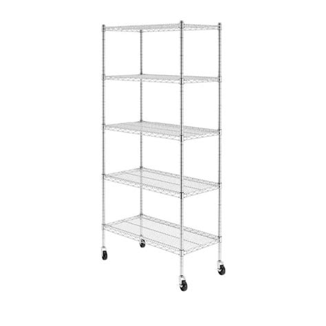 For Living Metal 6 Tier Adjustable Wire Shelving Storage Unit With