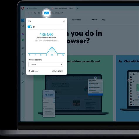 Opera Browser mit kostenlosem VPN für mehr Schutz