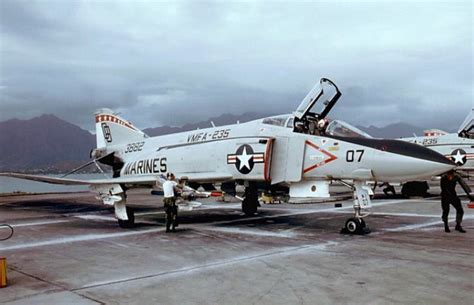 A Usmc Mcdonnell F 4j Phantom Ii From Vmfa 235 Gets Checked Out By Crews Marines Aircraft