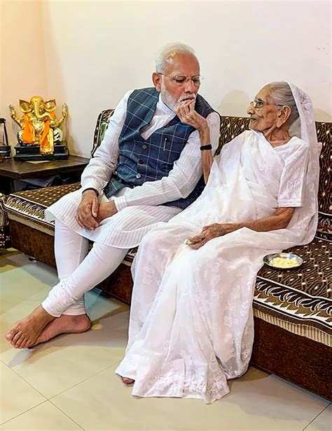 A Warm Bond Between Pm Modi And His Mother In Pics Mint Primer