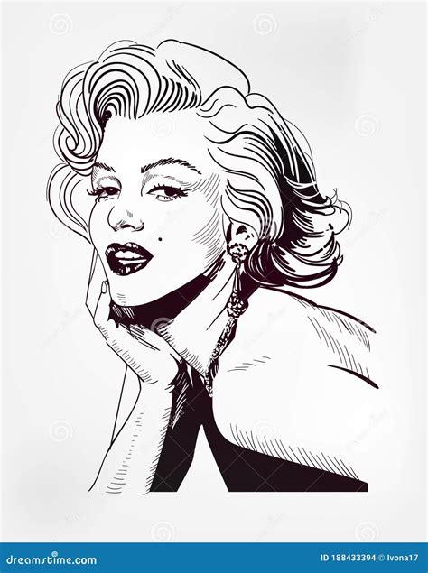 Marilyn Monroe Vector Portrait Of Marilyn Monroe Isolated On White