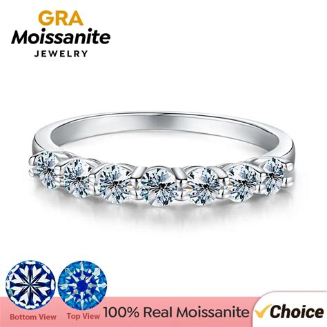 GRA Bague Moissanite En Argent Sterling 925 Pour Femme Bijoux De Luxe