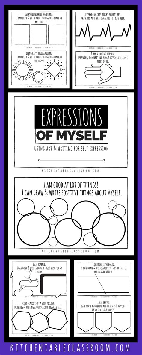 Self Expression Through Writing And Art Free Self Esteem Worksheets