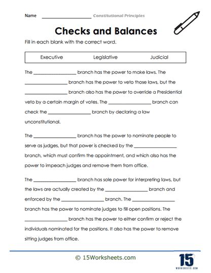 Constitutional Principles Worksheets 15