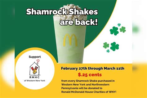 Mcdonalds Shamrock Shake Sales Support Ronald Mcdonald House