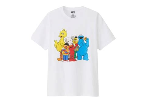 SASOM Apparel KAWS X Uniqlo X Sesame Street Group 2 Tee White Asia