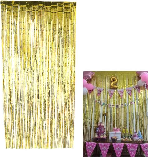 Lámina metálica Tinsel Fringe Curtain Gold Shimmer Cortinas Perfecto