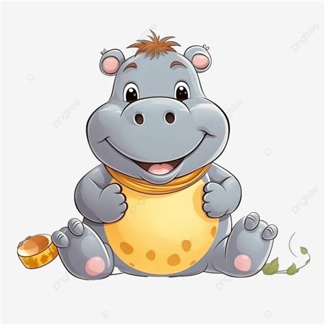 Hippo Playing Music Cute Hippopotamus Animal Sing A Song And Play