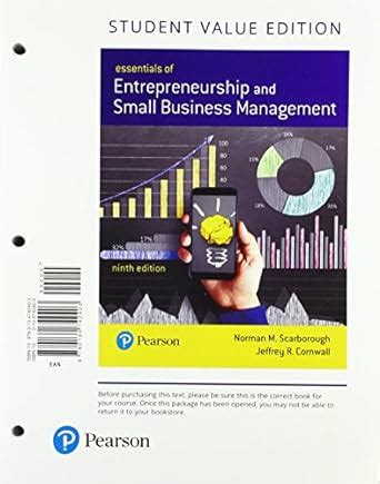 Essentials Of Entrepreneurship And Small Business Management Amazon Co