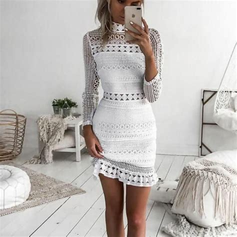 Long Sleeve Crochet Dress Gem