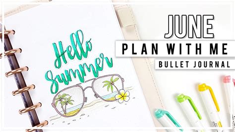 Plan With Me June Bullet Journal Monthly Setup Youtube