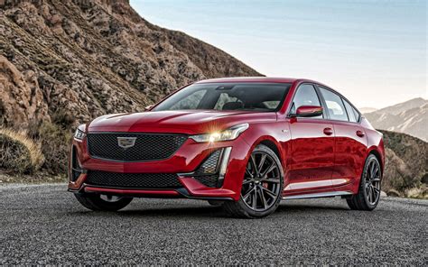 Download Imagens 2020 Cadillac Ct5 V Vista Frontal Exterior Limousine Vermelho Vermelho