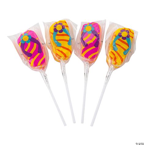 Flip Flop Swirl Lollipops 12 Pc Oriental Trading