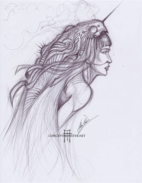 Alien Headdress Sketch By Alexruizart On Deviantart