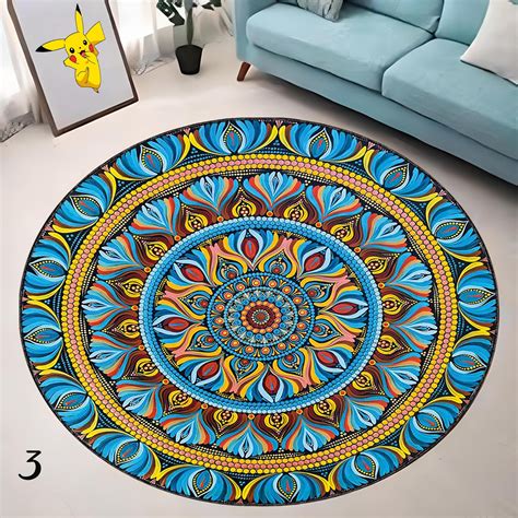 Mandala Round Rug Flower Of Life Rug Mandala Rug Circle Decor Rug