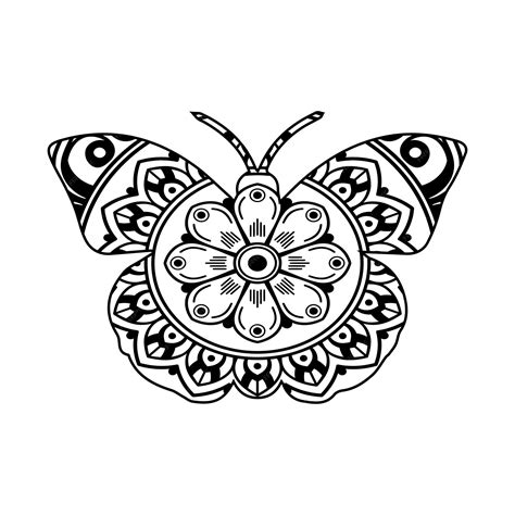 Un Papillon Avec Une Fleur Dessuspage De Coloriage De Mandala De