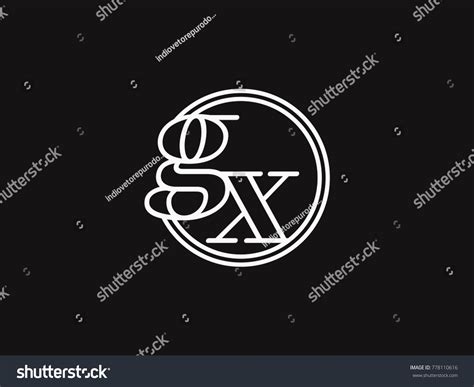 Initial Letter Gx Lowercase Outline Inside The Royalty Free Stock