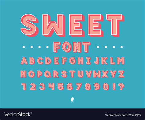 Sweet Font Alphabet Royalty Free Vector Image VectorStock