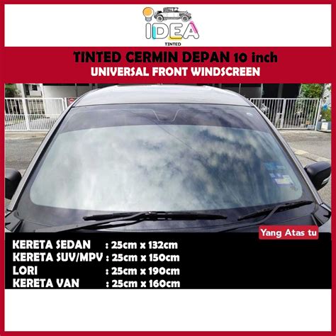 Universal Front Car Windscreen Sticker Tint Tinted Front Rear Wira