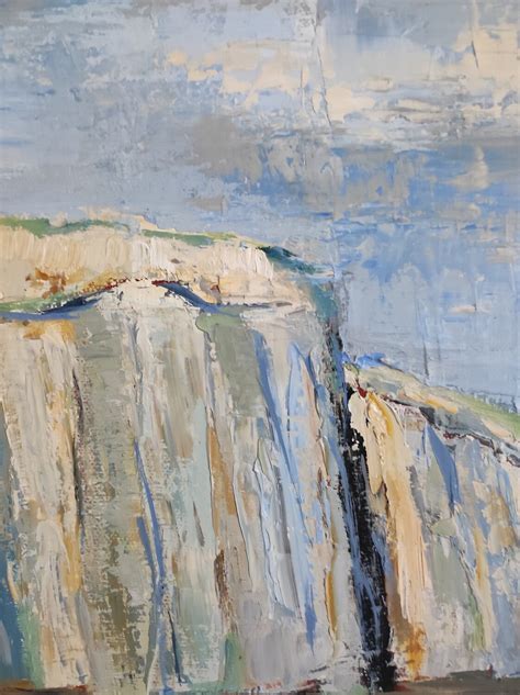 Les Falaises Bleues By Sophie Dumont Painting Oil On Canvas