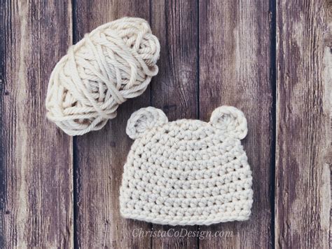 How to Crochet Bear Ears for Beanie Photo Tutorial - ChristaCoDesign