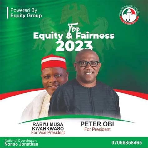 2023 Campaign Poster Peter Obi For President Kwankwaso For Vp Emerges