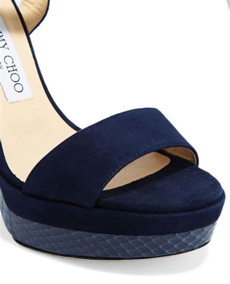 Jimmy Choo Dora Elaphe Trimmed Suede Sandals Shoes Post