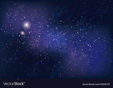 Universe background filled with stars and nebula Vector Image