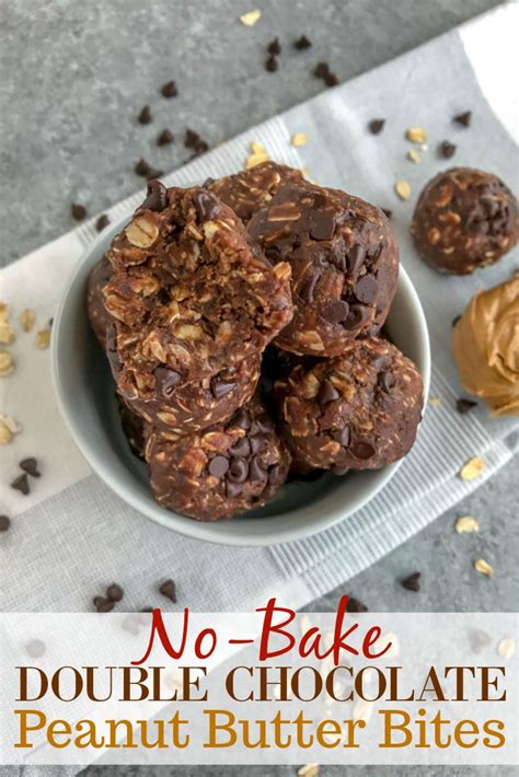 No Bake Double Chocolate Peanut Butter Bites Recipe Peanut Butter