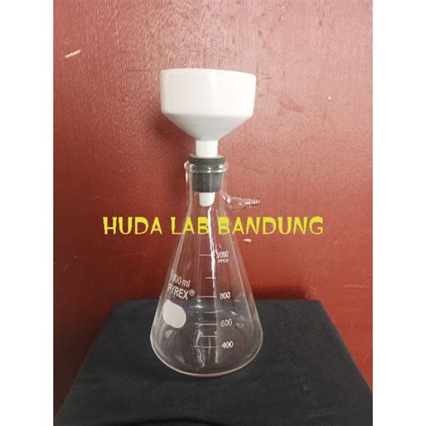 Jual Filtering Flask 1000ml Pyrexerlenmeyer Pipa Sampingkaret Lubang