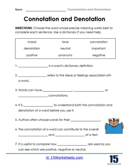 Connotations And Denotation 7728 1 Pdf Worksheets Library