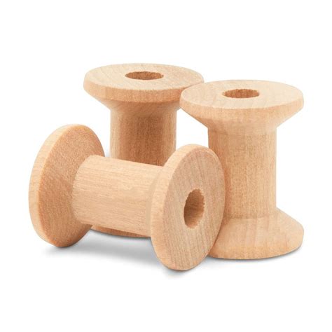 Hourglass Wooden Spools 1 18 X 78 Inch Pack Of 50 Birch