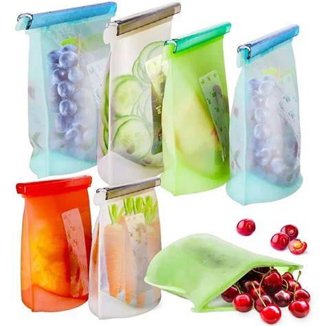 Reusable Silicone Food Bag Freezer Leakproof Sealing For Fruits 最安価格