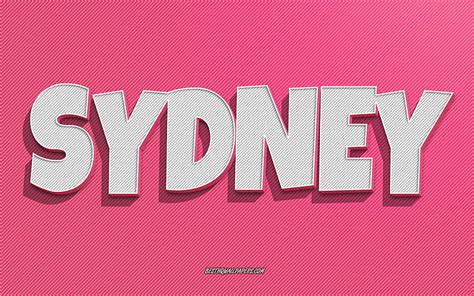 Sydney Pink Lines Background With Names Sydney Name Female Names