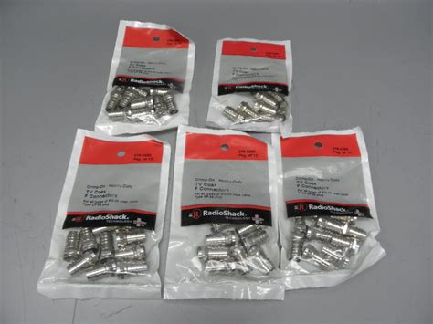 Five Packs Radioshack Crimp On Heavy Duty Tv Coax F