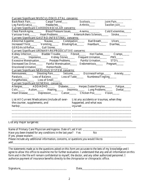 Chiropractic New Patient Intake Form Fill Out Sign Online And