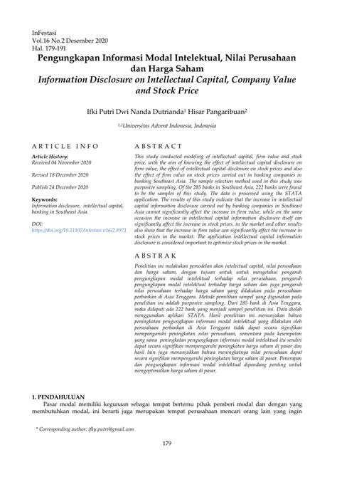 PDF Suatu Model Pengungkapan Informasi Modal Intelektual Nilai