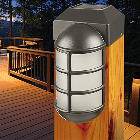 Sterno Home Paradise By Solar Cast Led Post Cap Light For 4x4 Posts With Crystalline Solar Panel