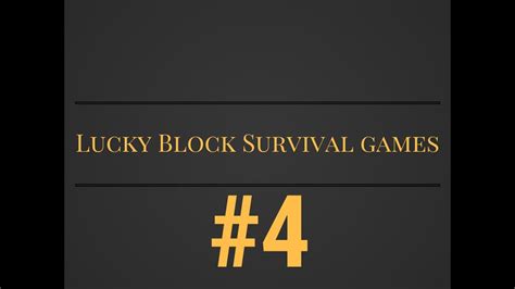 Minecraft Lucky Block Survival Games Silo Youtube