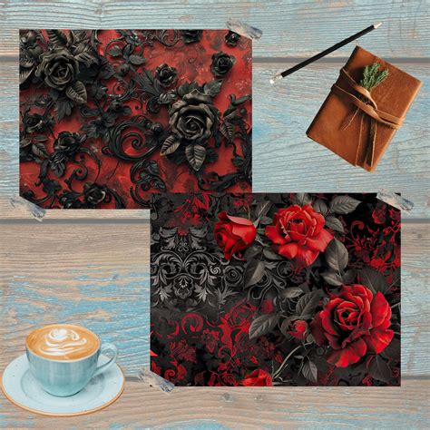 Junk Journal Printable Gothic Rose Junk Journal Junk Journal Digi